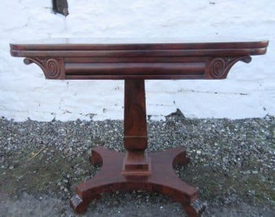 William 1V rosewood fold over card table. 19th century Antique Tables 3