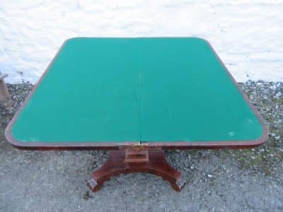 William 1V rosewood fold over card table. 19th century Antique Tables 4