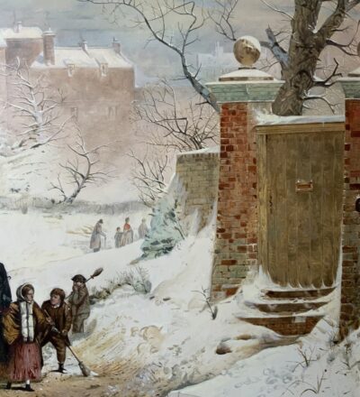 Christmas Day After John Ritchie (1821-1879) Genre Figurative Winter Snow Oil Portraits Paintings - Image 10