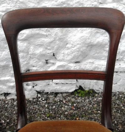 Set 4 Victorian Rosewood dining chairs - Image 3