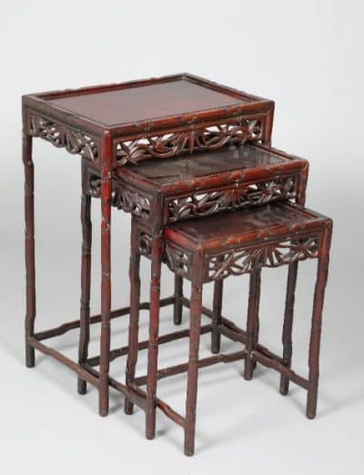 19th cent Chinese nest of rosewood tables Antique chinese furniture Antique Tables 3