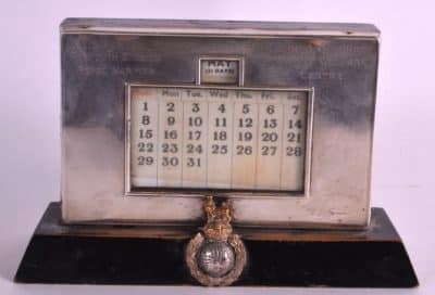 SOLD 20TH C ENGLISH SILVER HALLMARKED DESK CALENDAR