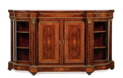 Victorian Burr yew & walnut Credenza. 19th century Antique Cabinets 3