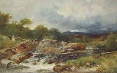 Benjamin Williams Leader(1831-1923)Oil. Antique Art 3