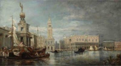 The Grand Canal Venice. Oil painting. Antique Art 4