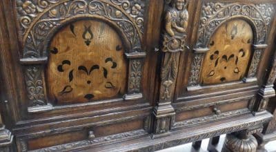 Victorian Oak Court cupboard Antique Sideboards, Dressers. 4