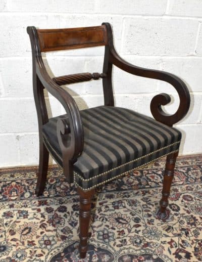 Regency period mahogany elbow chair 19th century Antique Chairs 3