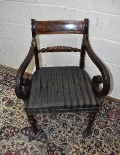 Regency period mahogany elbow chair 19th century Antique Chairs 4