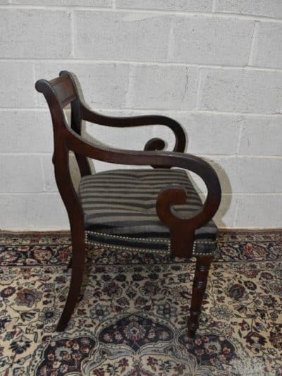 Regency period mahogany elbow chair 19th century Antique Chairs 5