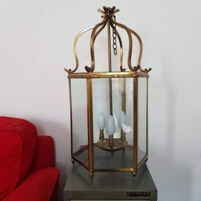 Large brass framed ceiling lantern Antiques Scotland Antique Art 3