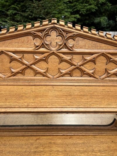 Gothic Revival Oak Sideboard Credenza church Antique Cabinets 6