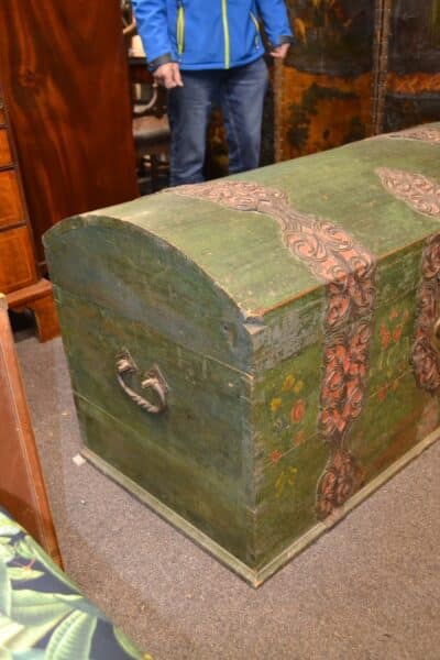 19th Century Swedish Marriage Chest Antique Coffers 12