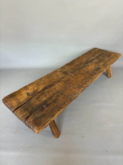 Large 19th Century Oak Pig Bench 19th century Antique Benches 9