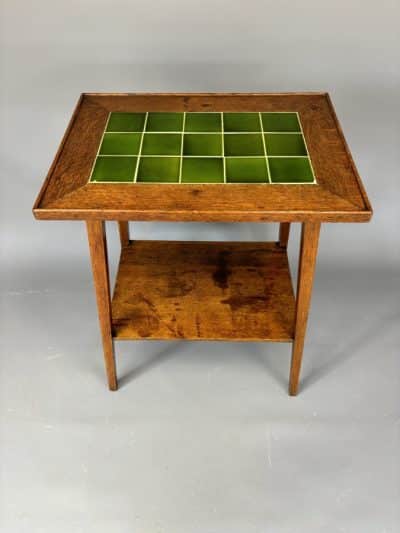 Arts & Crafts Oak Tile Top Table oak Antique Furniture 3