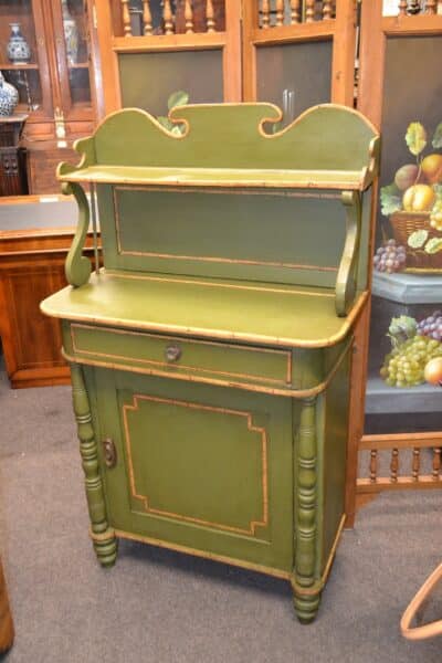 Regency painted Chiffonier with bamboo detail Antique Cabinets 4