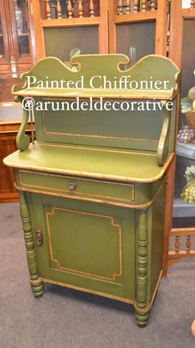 Regency painted Chiffonier with bamboo detail Antique Cabinets 3