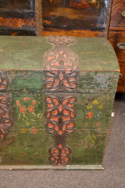 19th Century Swedish Marriage Chest Antique Coffers 6