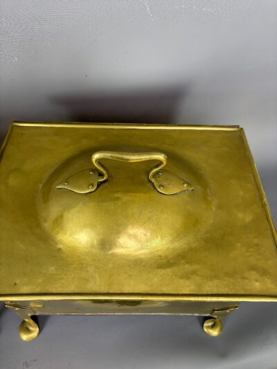 Pair of Arts & Crafts Brass Coal Boxes Arts & Crafts Antique Boxes 4