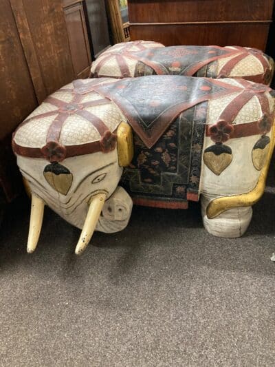 19th Century Oriental Elephant Seats Antique Stools 3