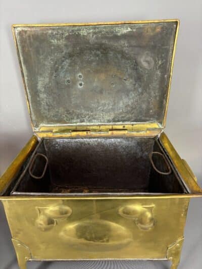 Pair of Arts & Crafts Brass Coal Boxes Arts & Crafts Antique Boxes 5