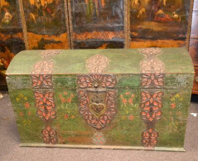 19th Century Swedish Marriage Chest Antique Coffers 3