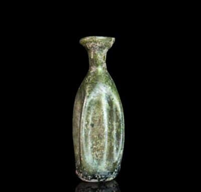 Ancient Roman Glass Fluted Unguents Bottle Antiquities 3