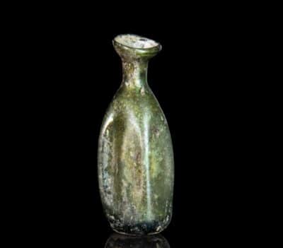 Ancient Roman Glass Fluted Unguents Bottle Antiquities 5