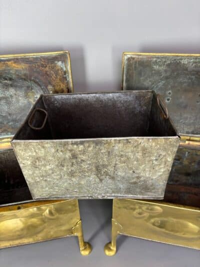 Pair of Arts & Crafts Brass Coal Boxes Arts & Crafts Antique Boxes 8