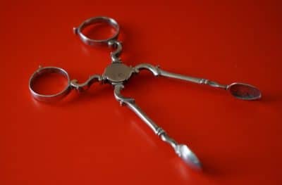 A Pair of Victorian White Metal Sugar / Ice Tongs Antique Boxed Fish Servers Antique Silver 4