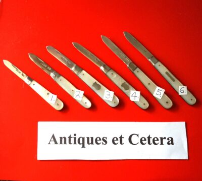 Antique 1896 Miniature Silver Mother of Pearl Fruit Knife – No 3 Mother Pearl Fruit Knife Antique Knives 10