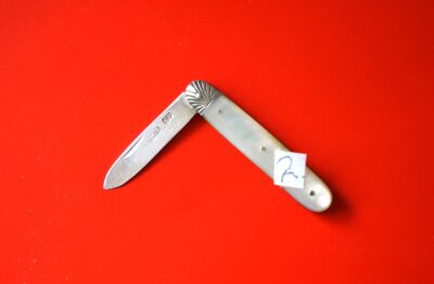 Antique 1896 Miniature Silver Mother of Pearl Fruit Knife –  No 2 Silver Fruit Knife Antique Knives 3