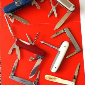 Vintage Collection of 7 Multi Bladed Knives Folding Knives Antique Knives