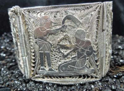 Egyptian Filligree Silver Bracelet - Image 2