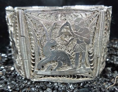 Egyptian Filligree Silver Bracelet - Image 6