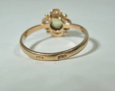 14ct Rose Gold Yellow Diamond Ring Russian Gold Antique Jewellery 5