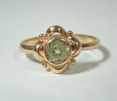 14ct Rose Gold Yellow Diamond Ring Russian Gold Antique Jewellery 3