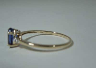 9ct Gold Blue Sapphire Diamond Ring Blue Sapphire and Diamond ring Antique Jewellery 8