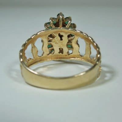 10ct Gold Emerald Diamond Ring emerald diamond ring Antique Jewellery 6