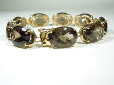 9ct Gold Smokey Quartz Bracelet smokey quartz Antique Bracelets 4