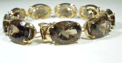 9ct Gold Smokey Quartz Bracelet smokey quartz Antique Bracelets 3