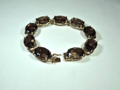 9ct Gold Smokey Quartz Bracelet smokey quartz Antique Bracelets 5