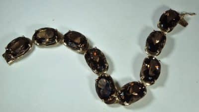 9ct Gold Smokey Quartz Bracelet smokey quartz Antique Bracelets 6