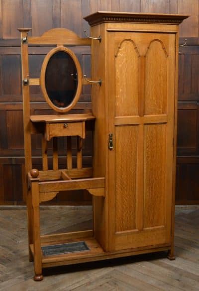 Edwardian Scottish Oak Hall Stand/robe SAI3090