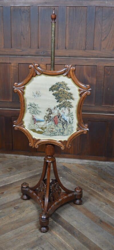 Victorian Rosewood Pole Screen SAI3342 fire screen Antique Furniture 8