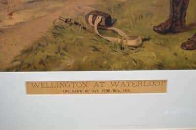 Chromolithograph Wellington At Waterloo SAI3361 Duke of Wellington Antique Art 5