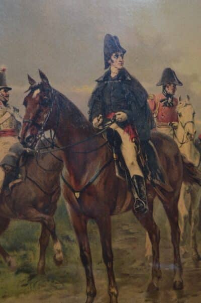 Chromolithograph Wellington At Waterloo SAI3361 Duke of Wellington Antique Art 8