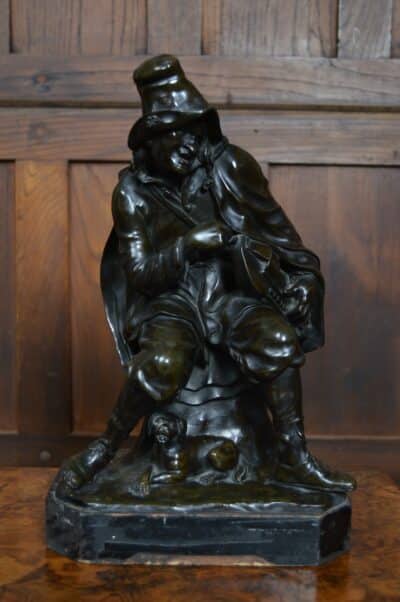 Victorian Bronze Male Figure Playing A Hurdy Gurdy SAI3384 antique bronze Antique Art 3