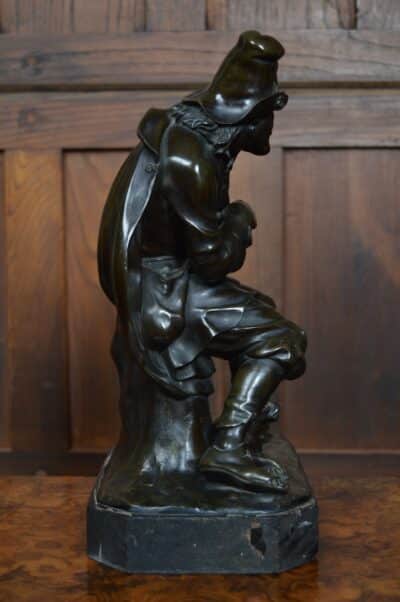 Victorian Bronze Male Figure Playing A Hurdy Gurdy SAI3384 antique bronze Antique Art 7