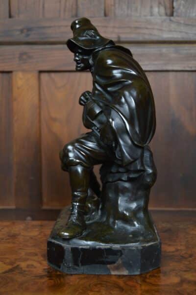 Victorian Bronze Male Figure Playing A Hurdy Gurdy SAI3384 antique bronze Antique Art 9