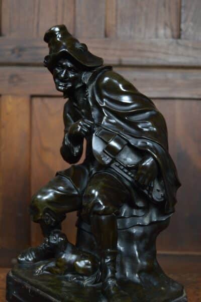 Victorian Bronze Male Figure Playing A Hurdy Gurdy SAI3384 - Image 8